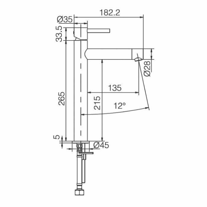 Imex Moscu BDK034-3 Αναμεικτική Μπαταρία Νιπτήρα Ψηλή Inox Ασημί