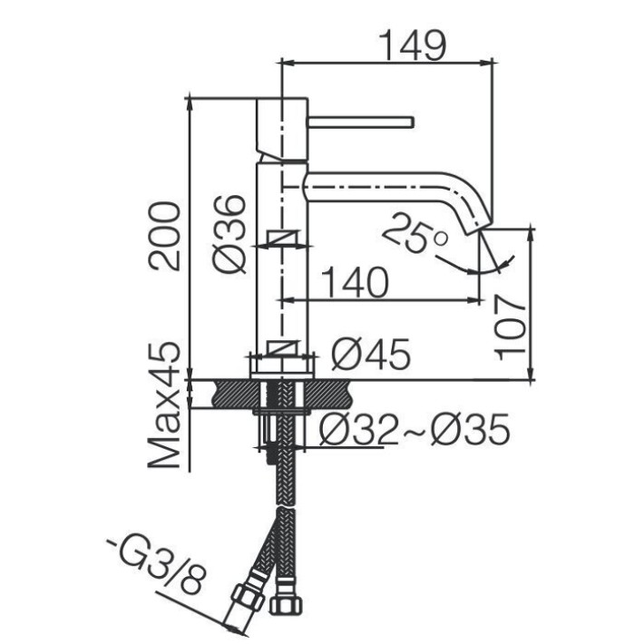 Imex Monza BDM039-1OC Αναμεικτική Μπαταρία Νιπτήρα Χρυσή