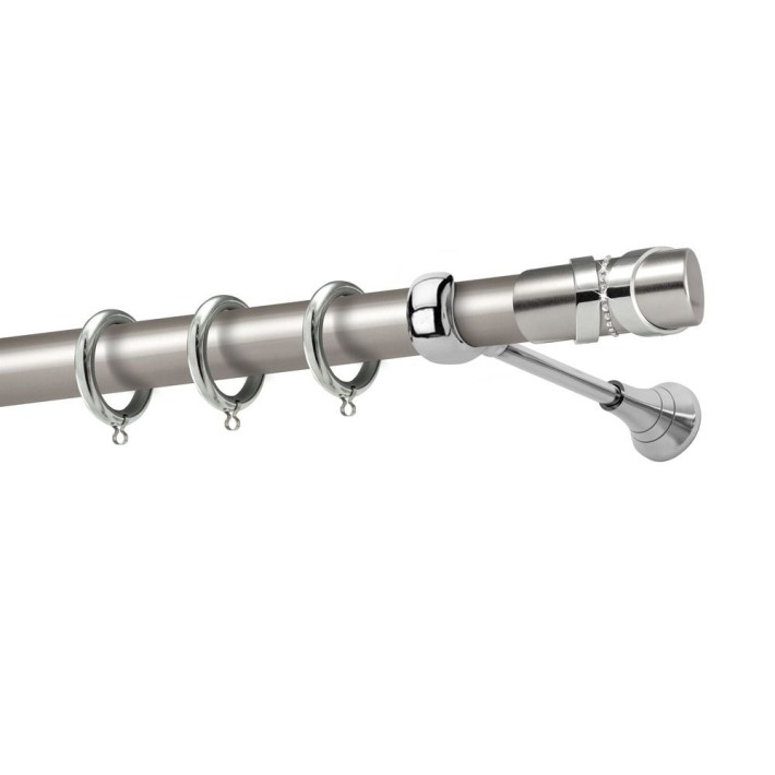 Κουρτινόξυλο Φ25 Νίκελ Ματ Κάλυμνος Strass - Perfect (160cm)