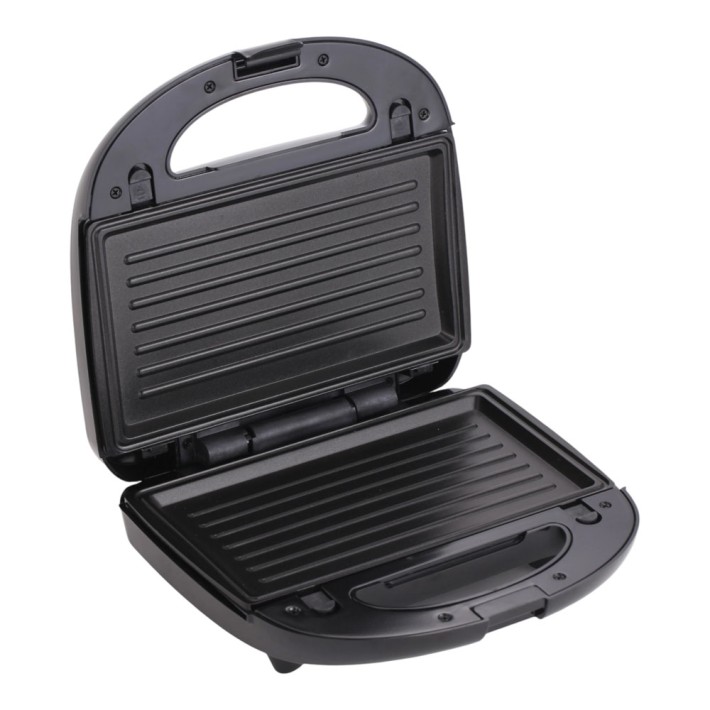 ΤΟΣΤΙΕΡΑ 2 ΣΕ 1 ΜΕ ΑΠΟΣΠΩΜΕΝΕΣ ΠΛΑΚΕΣ GRILL ΚΑΙ SANDWICH INOX ΜΕ ΜΑΥΡΟ ΧΡΩΜΑ 950W ANKOR