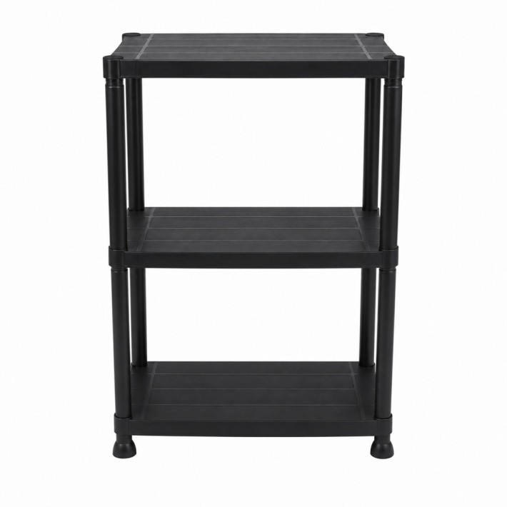 ΡΑΦΙΕΡΑ ΠΛΑΣΤΙΚΗ ΜΕ 3 ΡΑΦΙΑ ΑΠΟ PP ΜΑΥΡΗ 60x30x91εκ. ANKOR