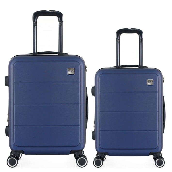 ΣΕΤ 2 ΒΑΛΙΤΣΕΣ ANKOR ABS 37x27x55εκ. ΚΑΙ 41x31x65εκ. ΜΕ ΕΠΕΚΤΑΣΗ ΚΑΙ 4 ΡΟΔΕΣ ΜΠΛΕ