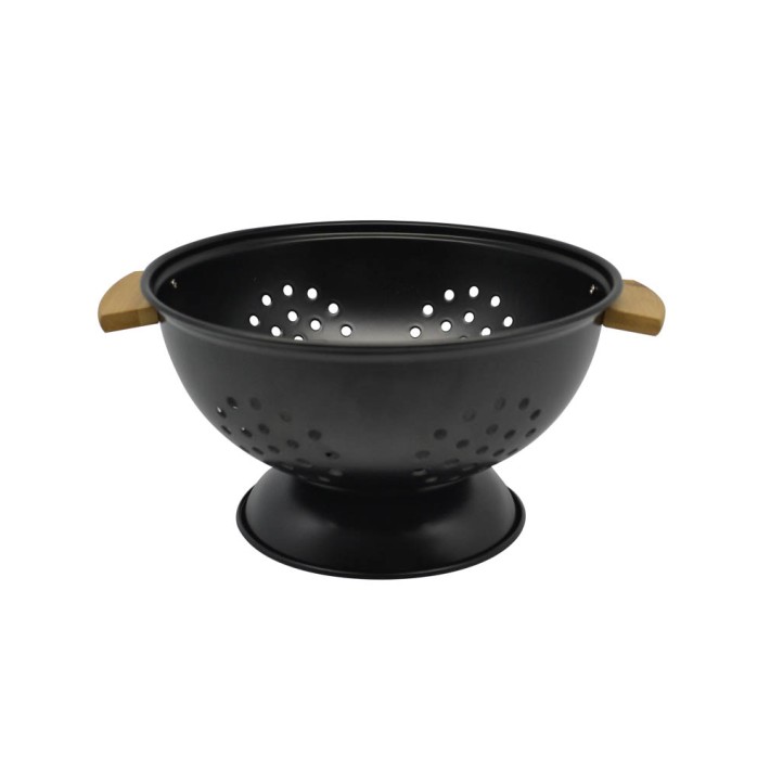 ΣΟΥΡΩΤΗΡΙ ΜΕΤΑΛΛΙΚΟ ΜΑΥΡΟ ΜΕ ΛΑΒΕΣ ΑΠΟ ΞΥΛΟ ΜΠΑΜΠΟΥ 24x24x13,7εκ. ANKOR
