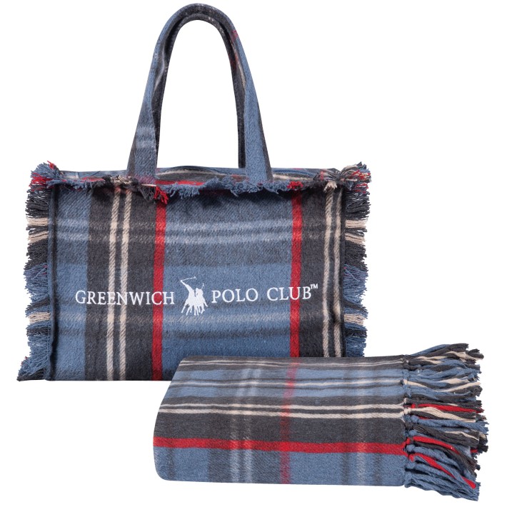 GREENWICH POLO CLUB ΡΙΧΤΑΡΙ 130X170 ΜΕ ΤΣΑΝΤΑ ΜΙΚΡΗ ESSENTIAL 2530 BLUE, RED