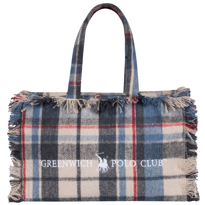 GREENWICH POLO CLUB ΡΙΧΤΑΡΙ 130X170 ΜΕ ΤΣΑΝΤΑ ΜΙΚΡΗ ESSENTIAL 2532 BLUE, ECRU