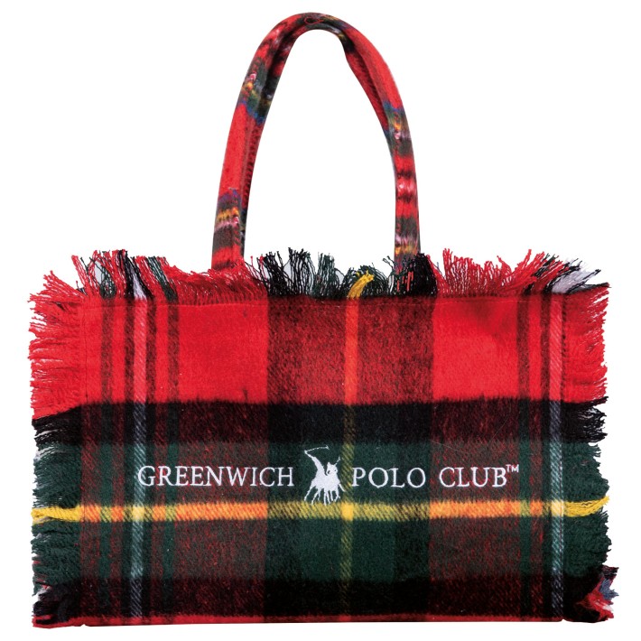 GREENWICH POLO CLUB ΡΙΧΤΑΡΙ 130X170 ΜΕ ΤΣΑΝΤΑ ΜΙΚΡΗ ESSENTIAL 2533 GREEN, RED