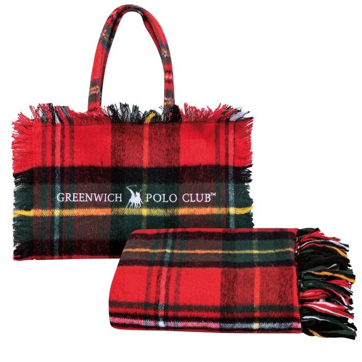 GREENWICH POLO CLUB ΡΙΧΤΑΡΙ 130X170 ΜΕ ΤΣΑΝΤΑ ΜΙΚΡΗ ESSENTIAL 2533 GREEN, RED
