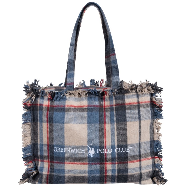 GREENWICH POLO CLUB ΡΙΧΤΑΡΙ 130X170 ΜΕ ΤΣΑΝΤΑ ΜΕΓΑΛΗ ESSENTIAL 2532 BLUE, ECRU