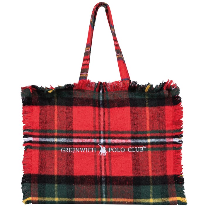 GREENWICH POLO CLUB ΡΙΧΤΑΡΙ 130X170 ΜΕ ΤΣΑΝΤΑ ΜΕΓΑΛΗ ESSENTIAL 2533 GREEN, RED
