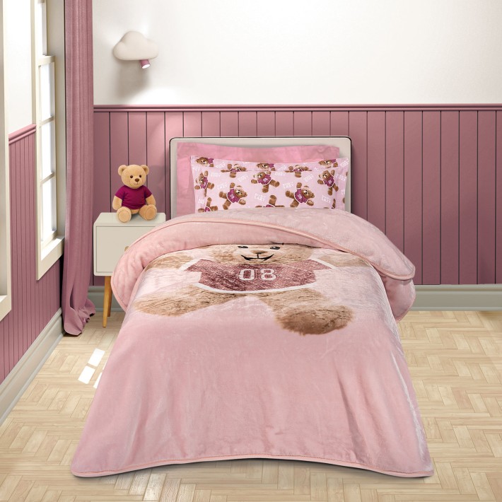 GREENWICH POLO CLUB ΚΟΥΒΕΡΤΑ VELOUR JUNIOR ESSENTIAL 8877 PINK