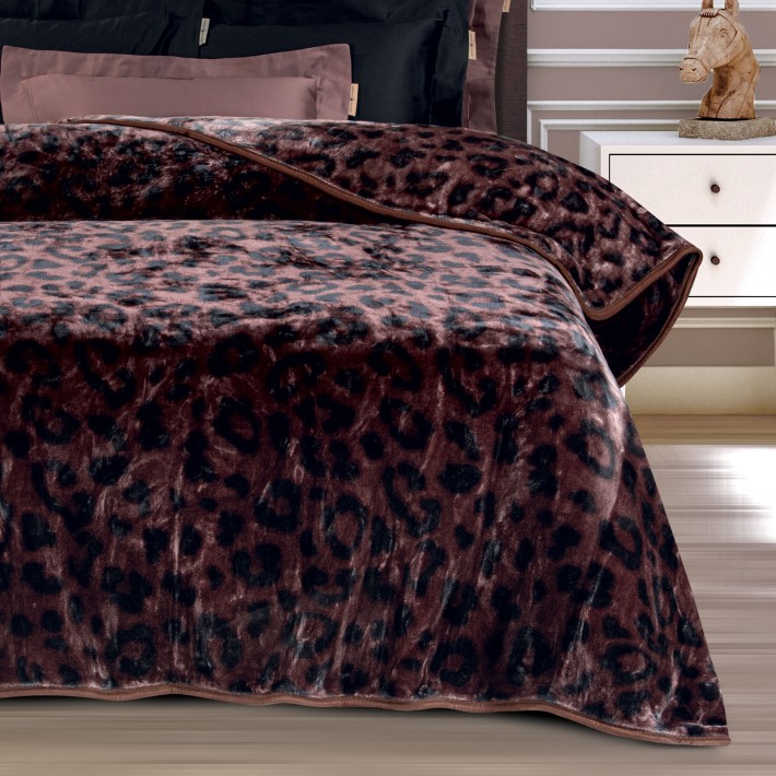 GREENWICH POLO CLUB ΚΟΥΒΕΡΤΑ VELOUR ΥΠΕΡΔΙΠΛH ESSENTIAL 2466 BROWN