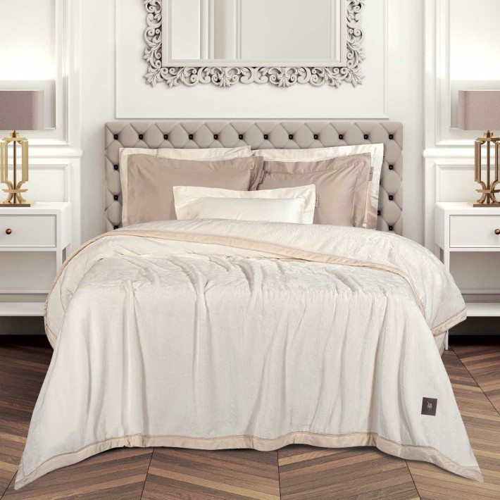 GREENWICH POLO CLUB ΚΟΥΒΕΡΤΑ VELOUR KING ESSENTIAL 3974 ROYAL WHITE