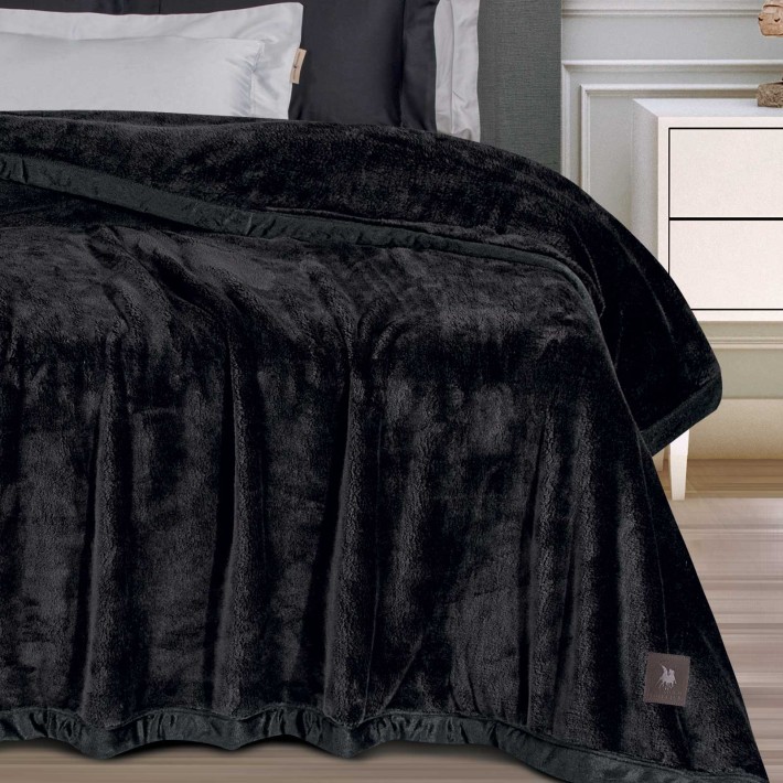 GREENWICH POLO CLUB ΚΟΥΒΕΡΤΑ VELOUR KING ESSENTIAL 3975 BLACK