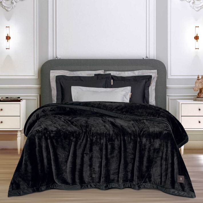 GREENWICH POLO CLUB ΚΟΥΒΕΡΤΑ VELOUR KING ESSENTIAL 3975 BLACK