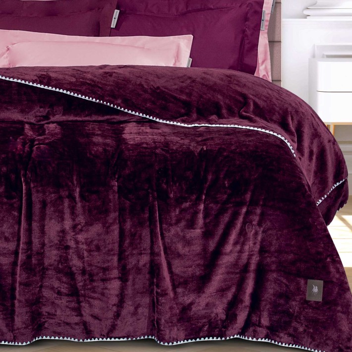 GREENWICH POLO CLUB ΚΟΥΒΕΡΤΑ FLEECE 220X240 ESSENTIAL 4440 BORDEAUX