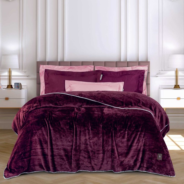 GREENWICH POLO CLUB ΚΟΥΒΕΡΤΑ FLEECE 220X240 ESSENTIAL 4440 BORDEAUX