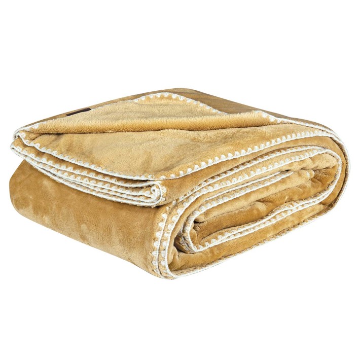 GREENWICH POLO CLUB ΚΟΥΒΕΡΤΑ FLEECE 220X240 ESSENTIAL 4441 OCHRE