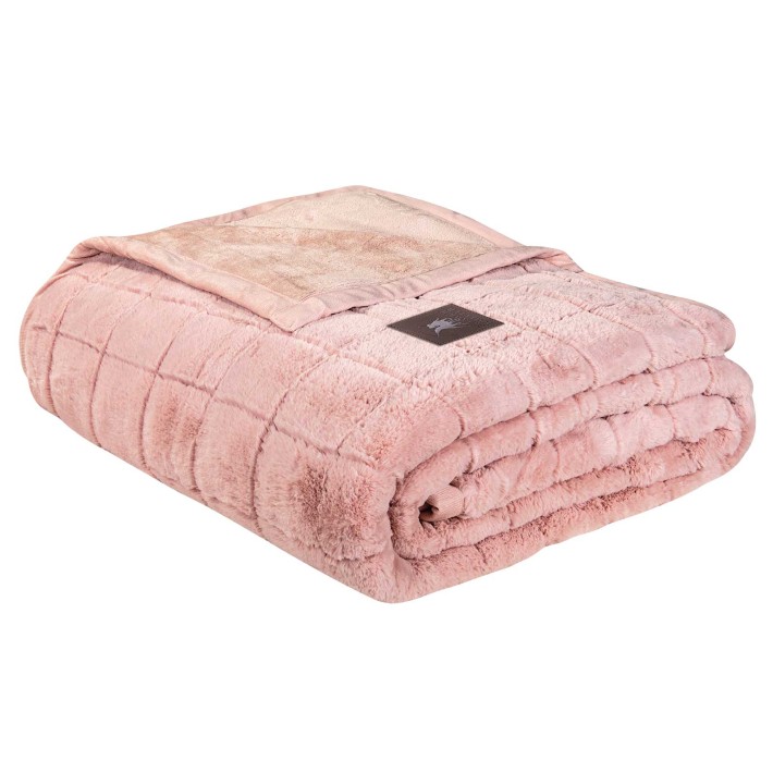 GREENWICH POLO CLUB ΚΟΥΒΕΡΤΑ FAUX FUR ΥΠΕΡΔΙΠΛΗ PREMIUM 3451 SALMON