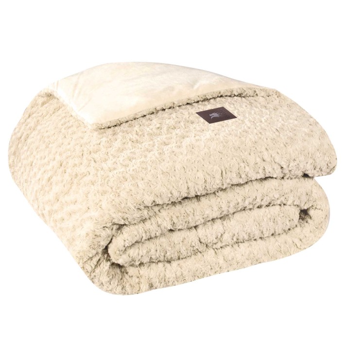 GREENWICH POLO CLUB ΚΟΥΒΕΡΤΟΠΑΠΛΩΜΑ RABBIT FAUX FUR KING ESSENTIAL 3960 ECRU