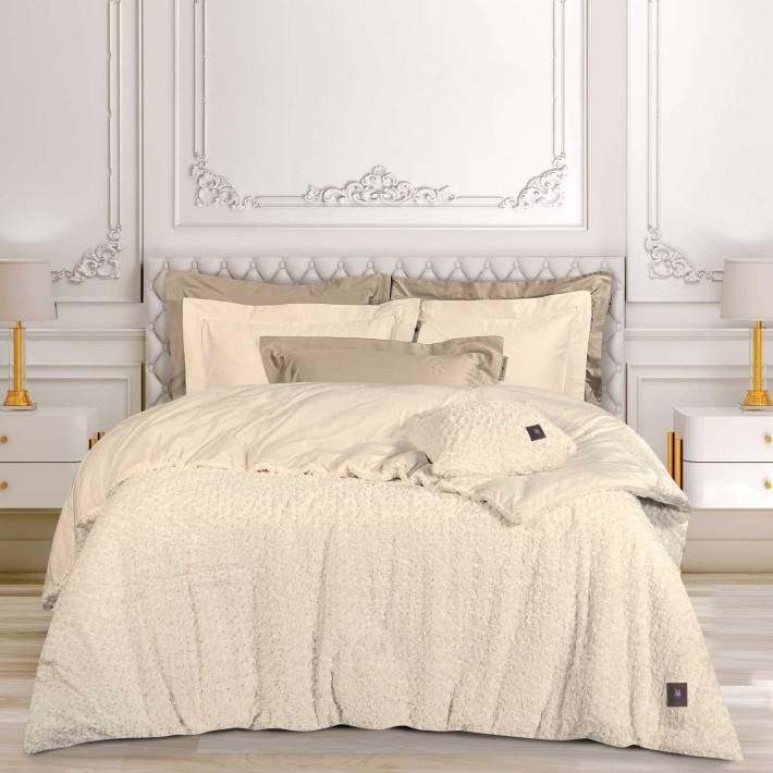 GREENWICH POLO CLUB ΚΟΥΒΕΡΤΟΠΑΠΛΩΜΑ RABBIT FAUX FUR KING ESSENTIAL 3960 ECRU