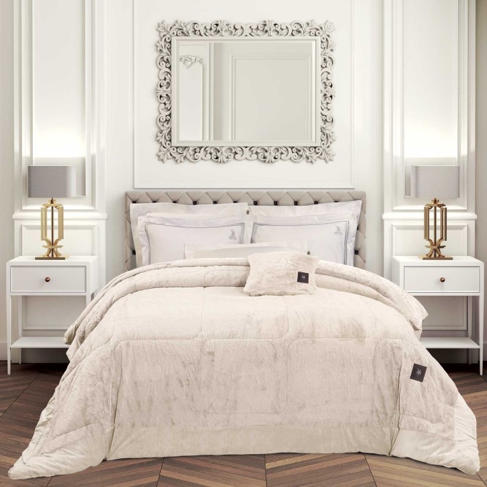 GREENWICH POLO CLUB ΚΟΥΒΕΡΤΟΠΑΠΛΩΜΑ RABBIT FAUX FUR KING PREMIUM 3962 IVORY