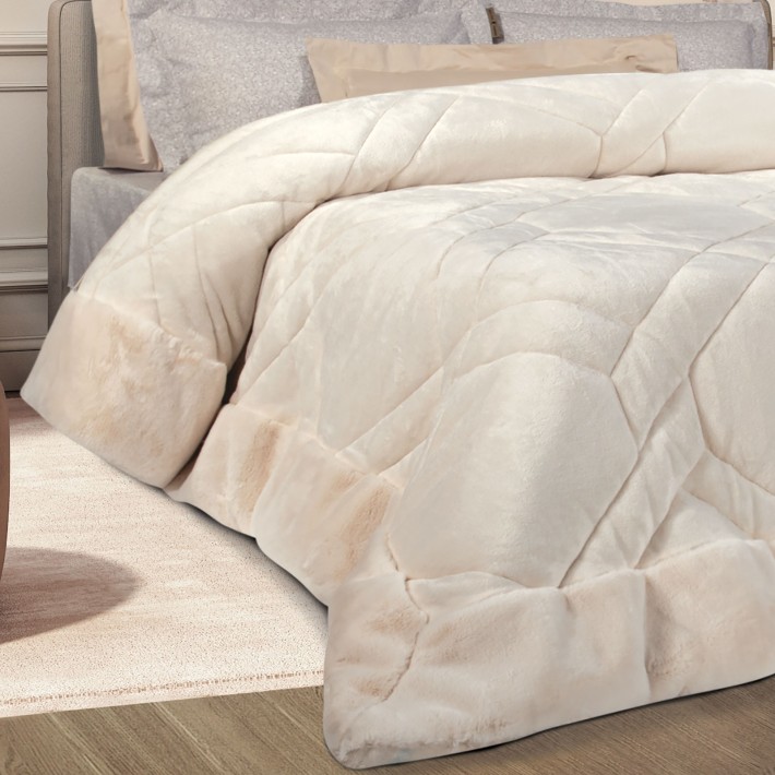 GREENWICH POLO CLUB ΚΟΥΒΕΡΤΟΠΑΠΛΩΜΑ RABBIT FAUX FUR PREMIUM 4461 IVORY