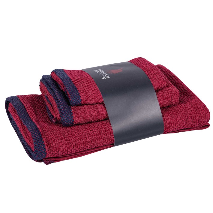 GREENWICH POLO CLUB ΣΕΤ ΠΕΤΣΕΤΕΣ 3 ΤΕΜΑΧΙΩΝ COZY 4104 BORDEAUX