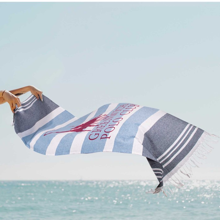 GREENWICH POLO CLUB ΠΕΤΣΕΤΑ-ΠΑΡΕΟ 80Χ170 3843 ΓΚΡΙ, ΡΟΖ