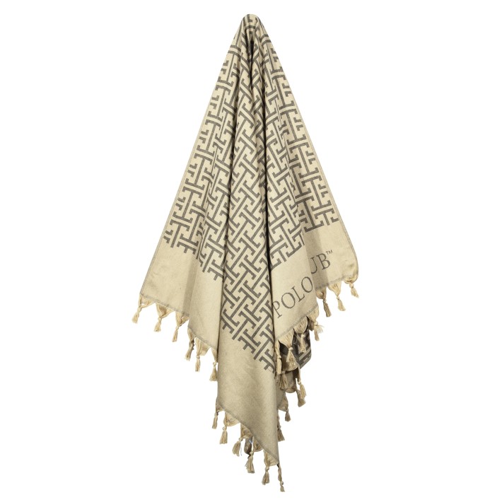 GREENWICH POLO CLUB ΠΕΤΣΕΤΑ-ΠΑΡΕΟ 90Χ170 4057 BEIGE, BLACK