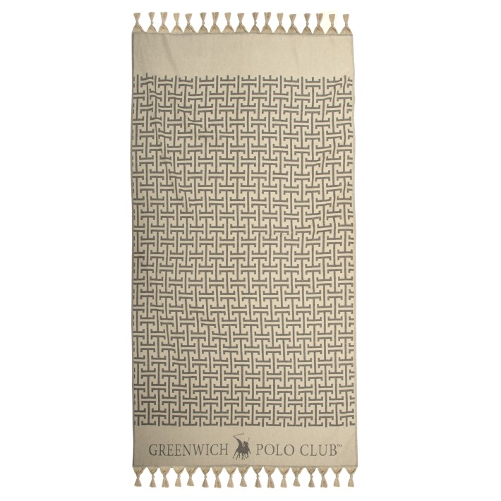 GREENWICH POLO CLUB ΠΕΤΣΕΤΑ-ΠΑΡΕΟ 90Χ170 4057 BEIGE, BLACK
