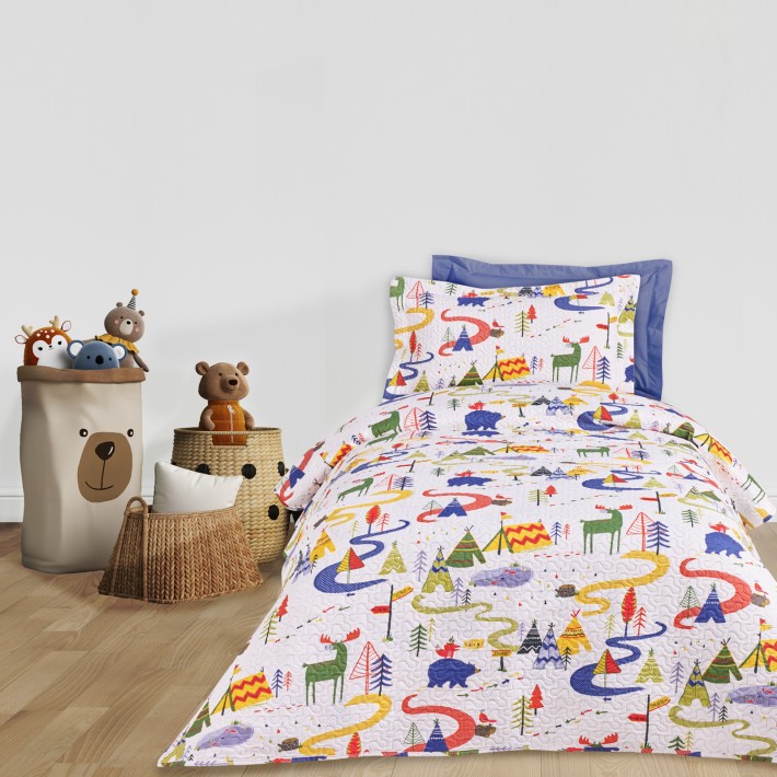DAS KIDS ΚΟΥΒΕΡΛΙ ΜΟΝΟ 4927 BLUE, GREEN, WHITE
