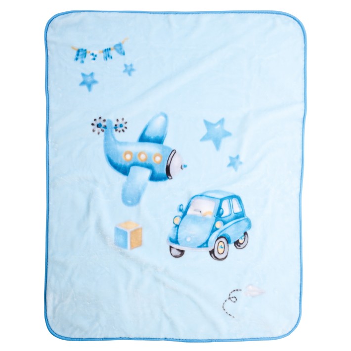 DAS BABY ΚΟΥΒΕΡΤΑ VELOUR 110X140 RELAX 4918 BLUE