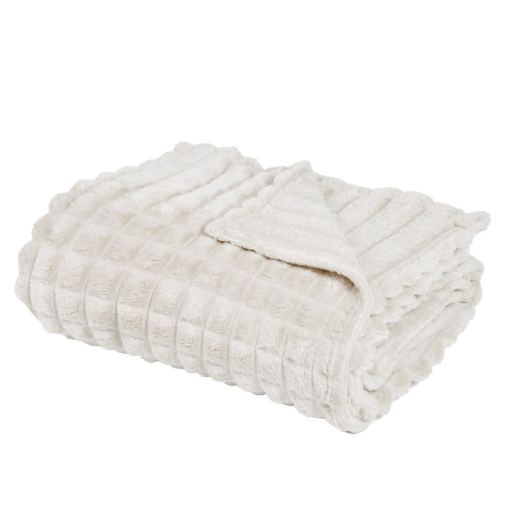 DAS HOME ΚΟΥΒΕΡΤΑ ΚΑΝΑΠΕ FLEECE 1386 WHITE