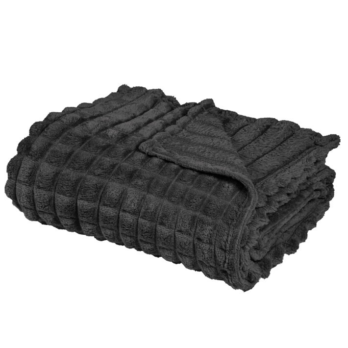 DAS HOME ΚΟΥΒΕΡΤΑ ΚΑΝΑΠΕ FLEECE 1390 DARK GREY