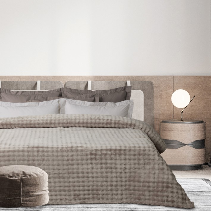 DAS HOME ΚΟΥΒΕΡΤΑ BUBBLE FLEECE 160Χ220 1370 TAUPE