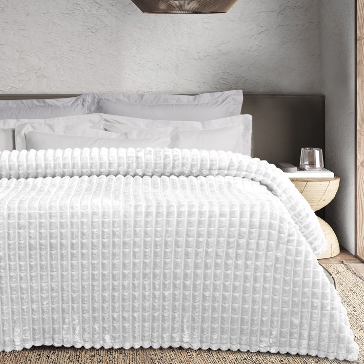 DAS HOME ΚΟΥΒΕΡΤΑ FLEECE 160Χ220 1386 WHITE