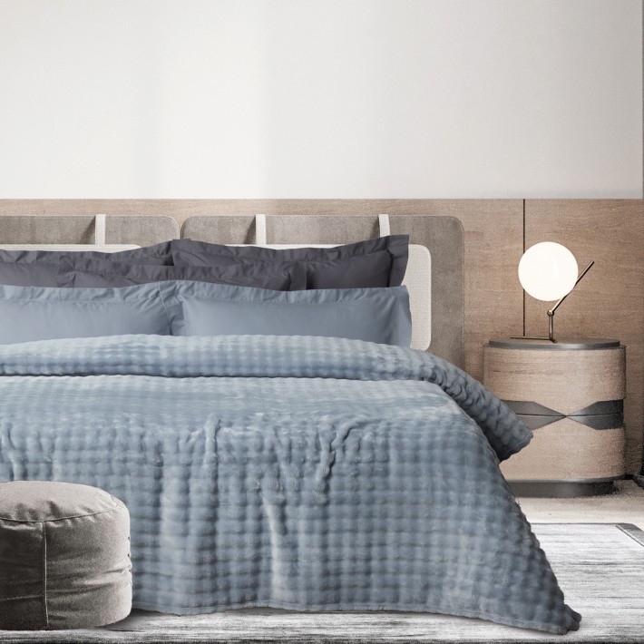 DAS HOME ΚΟΥΒΕΡΤΑ BUBBLE FLEECE 220Χ240 1371 LIGHT BLUE
