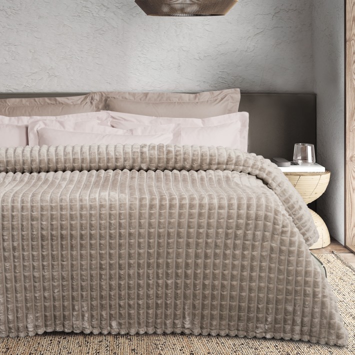 DAS HOME ΚΟΥΒΕΡΤΑ FLEECE 220Χ240 1387 TAUPE