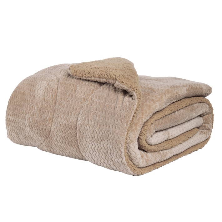 DAS HOME ΚΟΥΒΕΡΤΟΠΑΠΛΩΜΑ SHERPA ΜΟΝΟ 1367 TAUPE