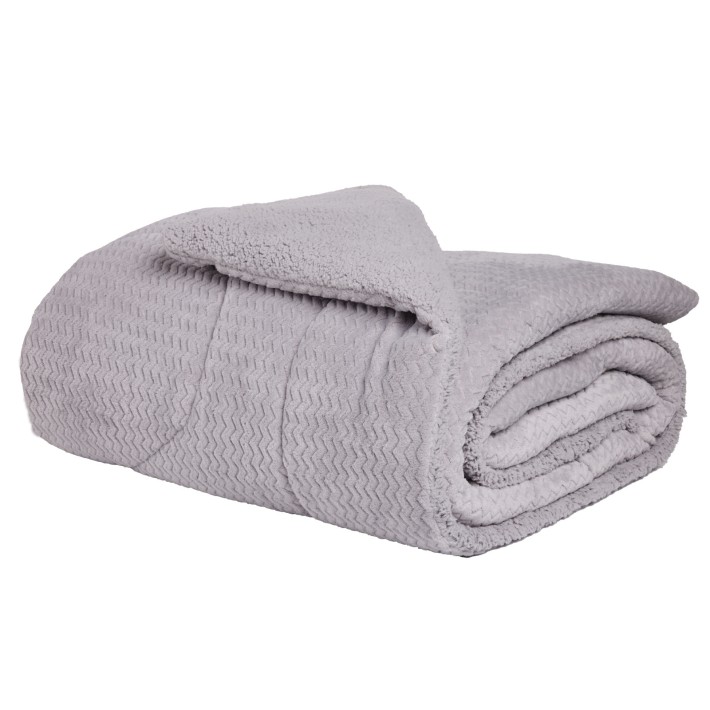 DAS HOME ΚΟΥΒΕΡΤΟΠΑΠΛΩΜΑ SHERPA ΜΟΝΟ 1368 GREY