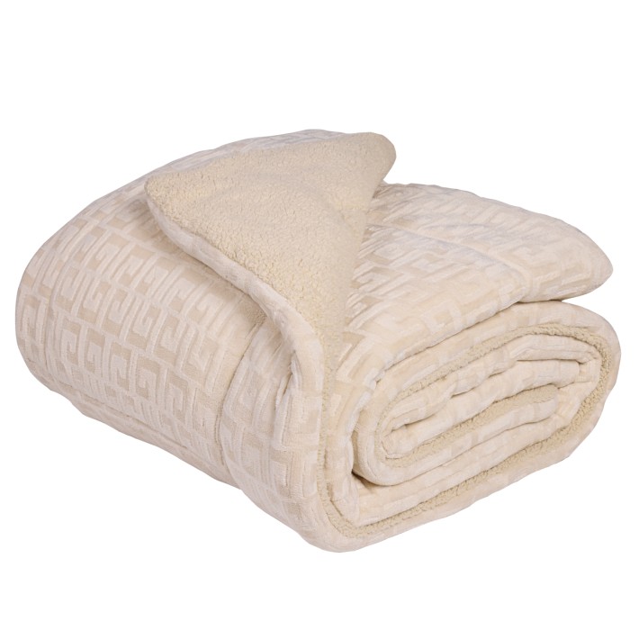 DAS HOME ΚΟΥΒΕΡΤΟΠΑΠΛΩΜΑ SHERPA ΥΠΕΡΔΙΠΛΟ 1394 BEIGE
