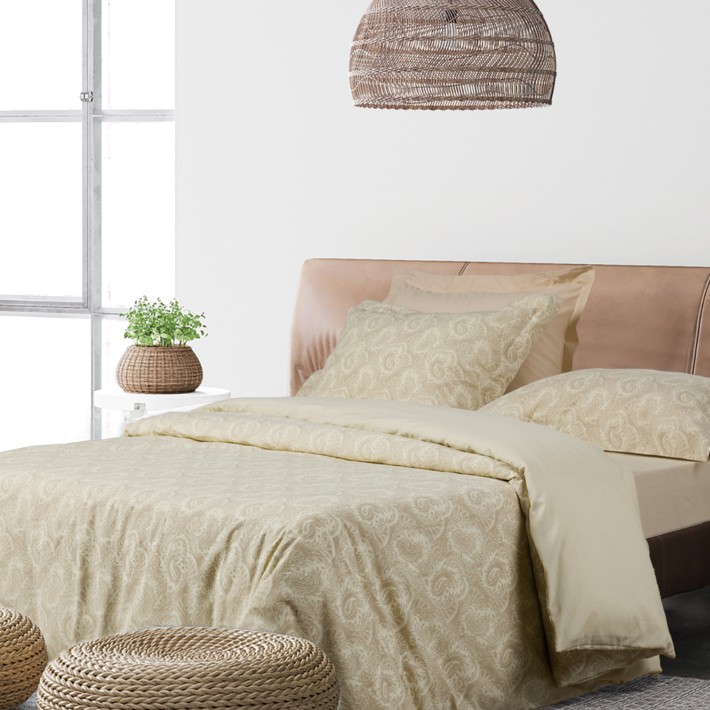 DAS HOME ΣΕΤ ΣΕΝΤΟΝΙΑ ΜΟΝΑ ΜΕ ΛΑΣΤΙΧΟ CASUAL 5444 IVORY, TAUPE