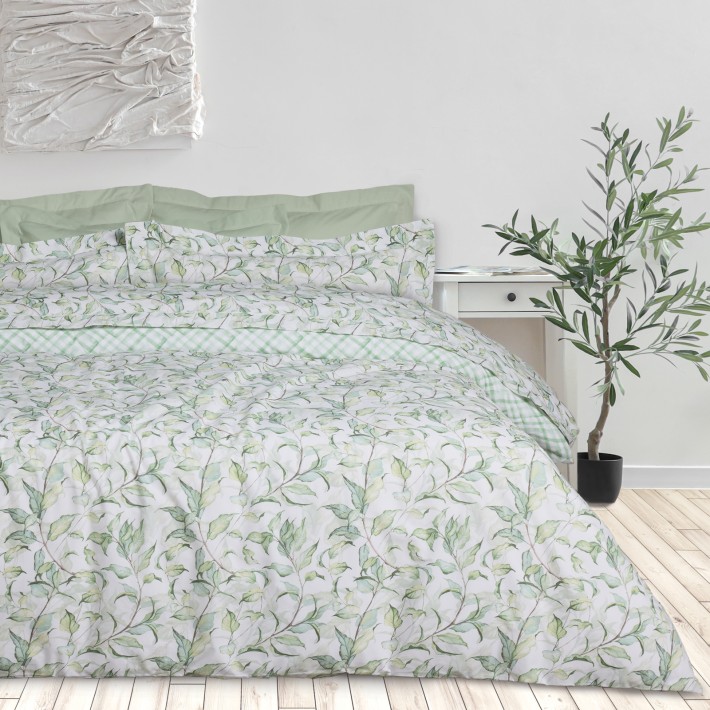 DAS HOME ΣΕΤ ΣΕΝΤΟΝΙΑ ΥΠΕΡΔΙΠΛΑ DAILY 3173 GREEN, WHITE