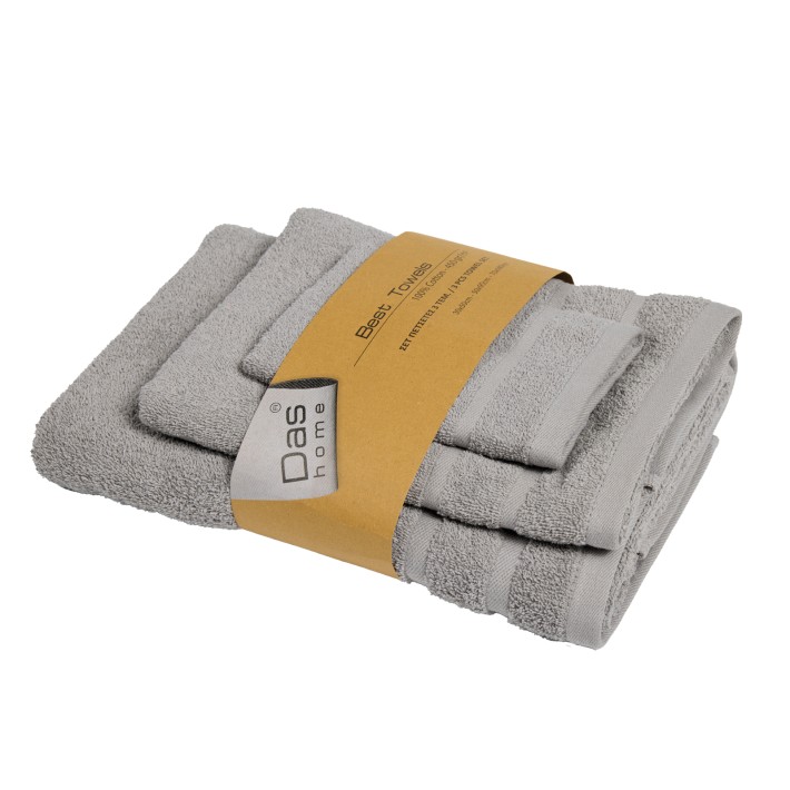 DAS HOME ΣΕΤ ΠΕΤΣΕΤΕΣ 3ΤΕΜΑΧΙΩΝ BEST 0704 GREY