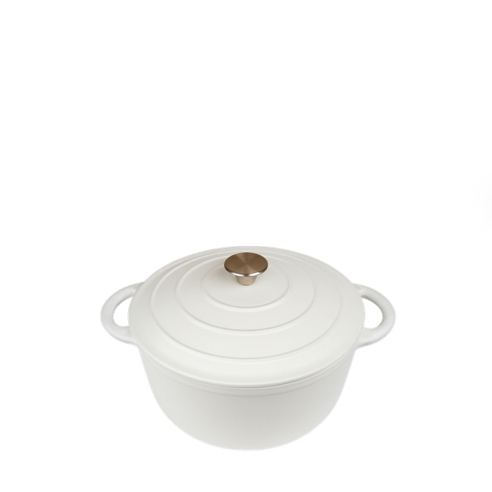 VOLCANO ΚΑΤΣΑΡΟΛΑ CAST-IRON ΛΕΥΚΗ ΜΕ ENAMEL 6200ML 28ΕΚ.