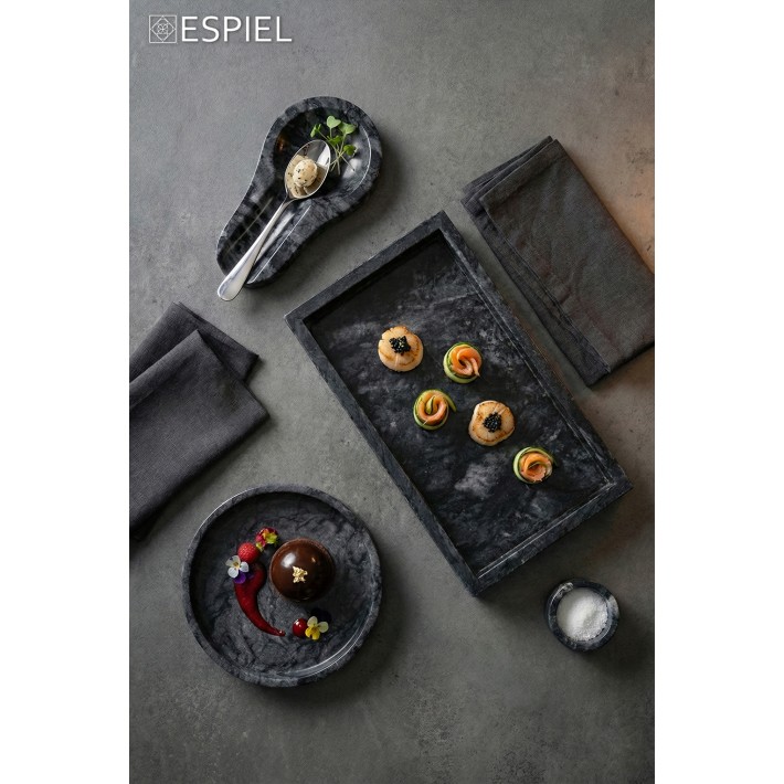 SPOON REST/ASHTRAY ΑΠΟ ΜΑΡΜΑΡΟ ΜΑΥΡΟ 10ΕΚ.
