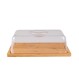 ESTIA ΒΑΣΗ ΤΥΡΙΩΝ BAMBOO ESSENTIALS ΜΕ ΠΛΑΣΤΙΚΌ ΚΑΠΑΚΙ 24x18x7.5cm