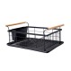 ESTIA ΠΙΑΤΟΘΗΚΗ BAMBOO ESSENTIALS ΜΕΤΑΛΛΙΚΗ ΜΕ ΛΑΒΕΣ 44x32x20cm ΜΑΥΡΗ