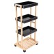 ESTIA ΤΡΟΛΛΕΙ ΚΟΥΖΙΝΑΣ BAMBOO ESSENTIALS 4 ΕΠΙΠΕΔΩΝ 40x30x88cm ΜΑΥΡΟ