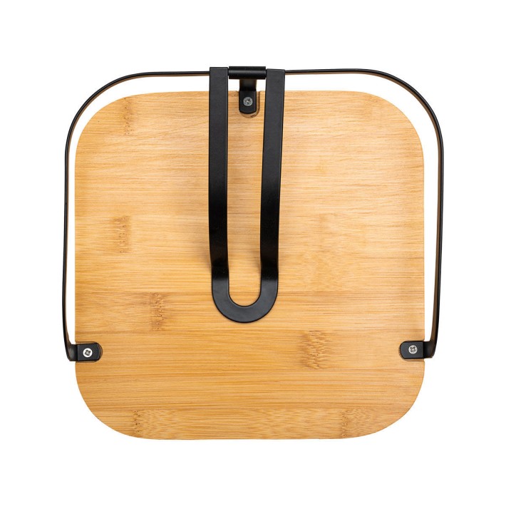 ESTIA ΧΑΡΤΟΠΕΤΣΕΤΟΘΗΚΗ BAMBOO ESSENTIALS ΤΕΤΡΑΓΩΝΗ ΜΕΤΑΛΛΙΚΗ 20x20x7cm